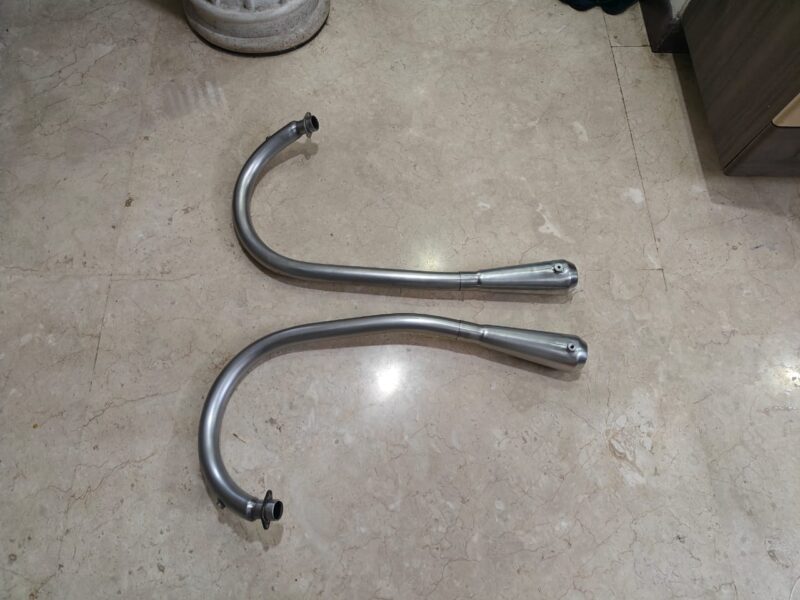 GT/INTERCEPTOR 650 FULL SYSTEM EXHAUST ROUND PIPES SS316 LIKE NEW
