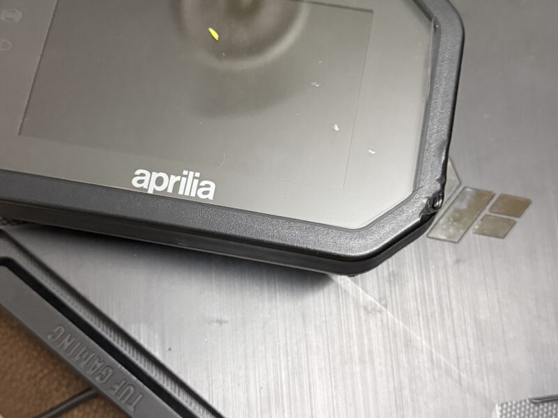 Rs457 Aprilia fairing ,instrument cluster and tvs euro grip front tyre rs457